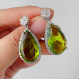 Water drop zircon pendant earrings