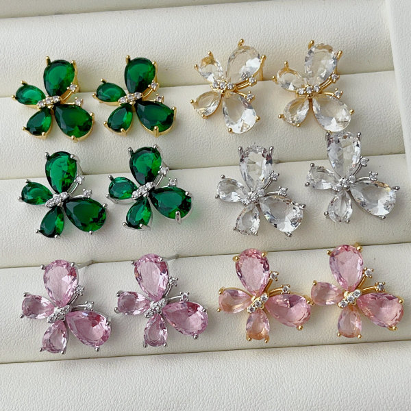Crystal butterfly earrings
