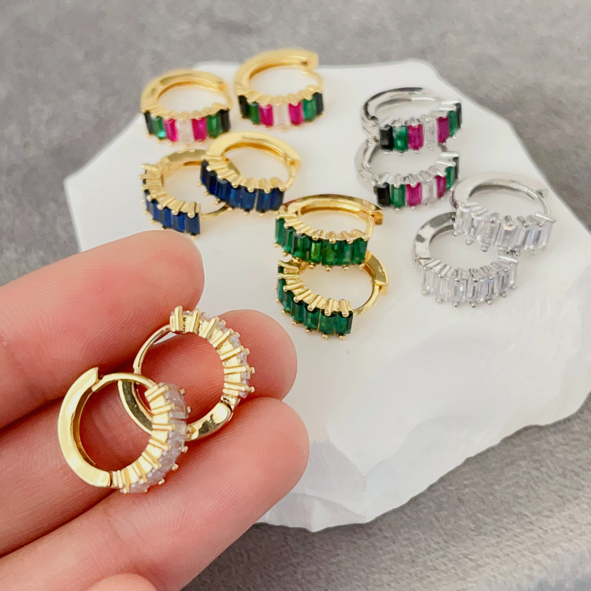 Simple zircon hoops