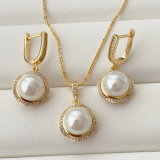Drop pearl set earrings and necklace