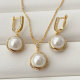 Drop pearl set earrings and necklace