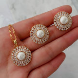 Pearl set earrings and necklace