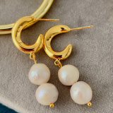 Long pearl earrings
