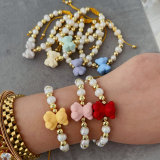 Fresh water pearl bear bracelet