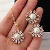 Pearl flower set earrings and necklace