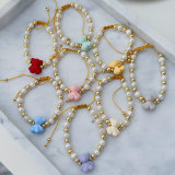 Fresh water pearl bear bracelet