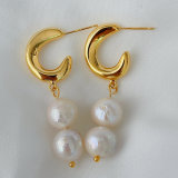 Long pearl earrings