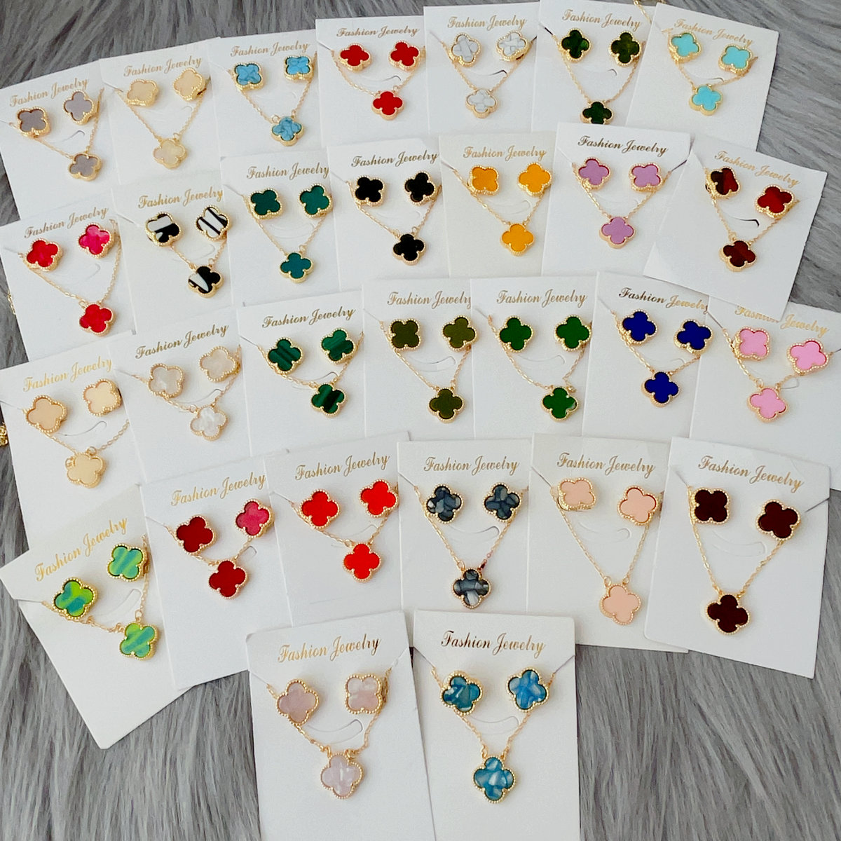 Clover set earring and necklace