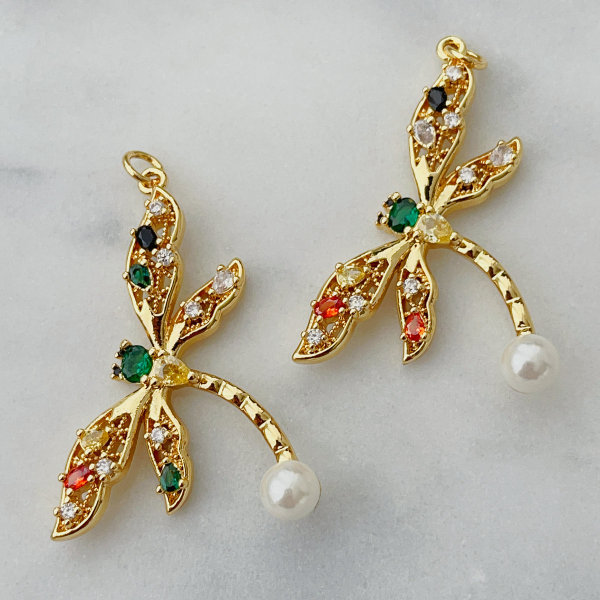 Colorful dragonfly charms