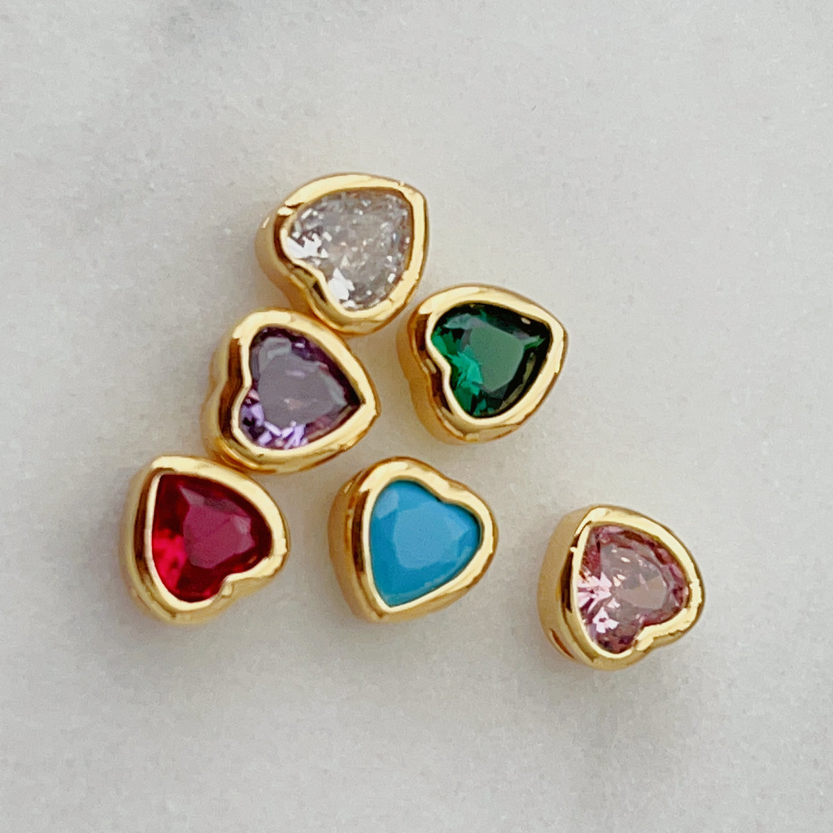 Pave heart bead