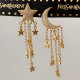 Star moon chain earrings