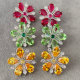 Pave flower earrings