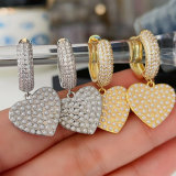 Pearl heart pendant earrings