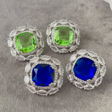 Pave quare earrings