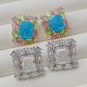 Square zircon earrings