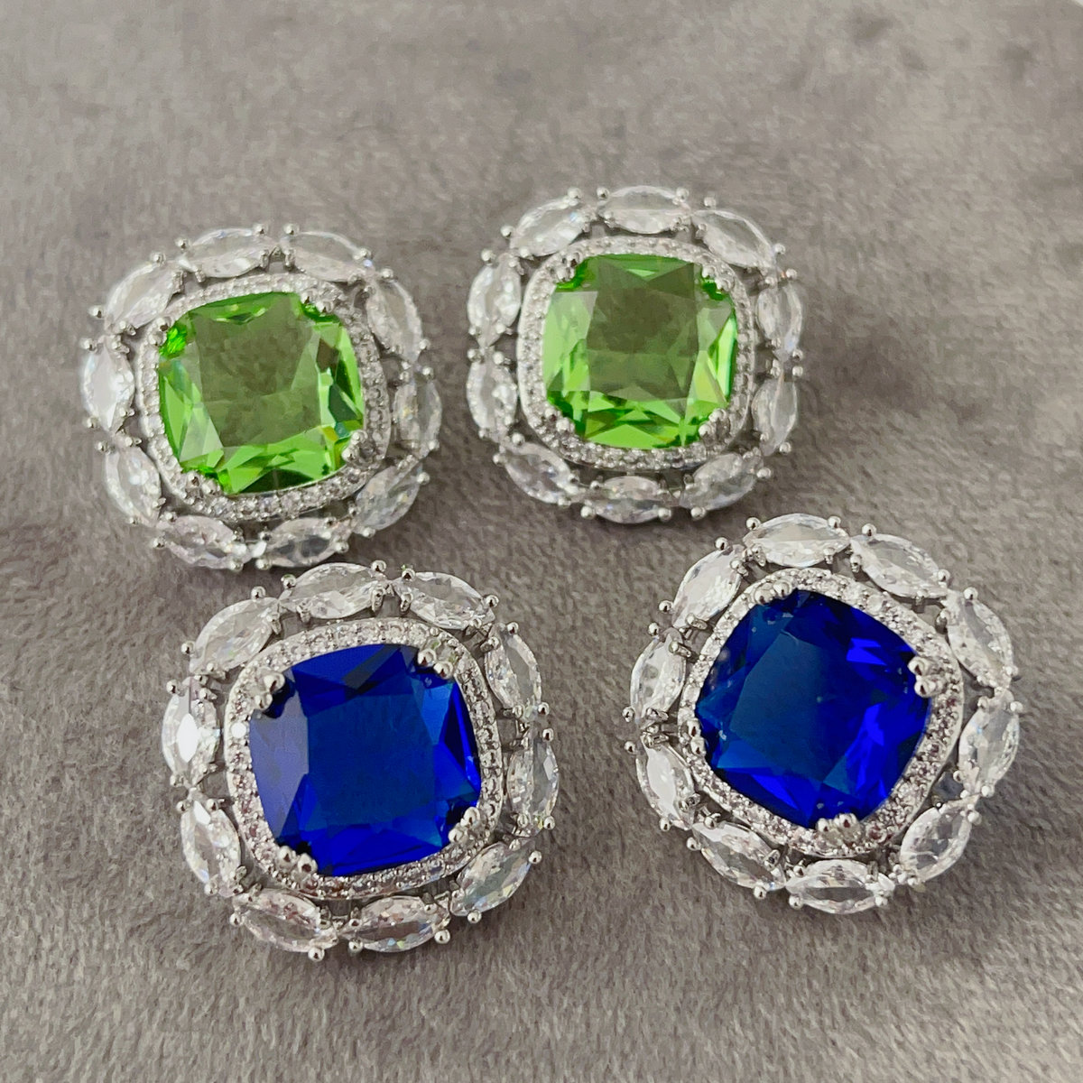 Pave quare earrings