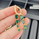 Square zircon charm earrings