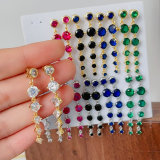 Long zircon earrings