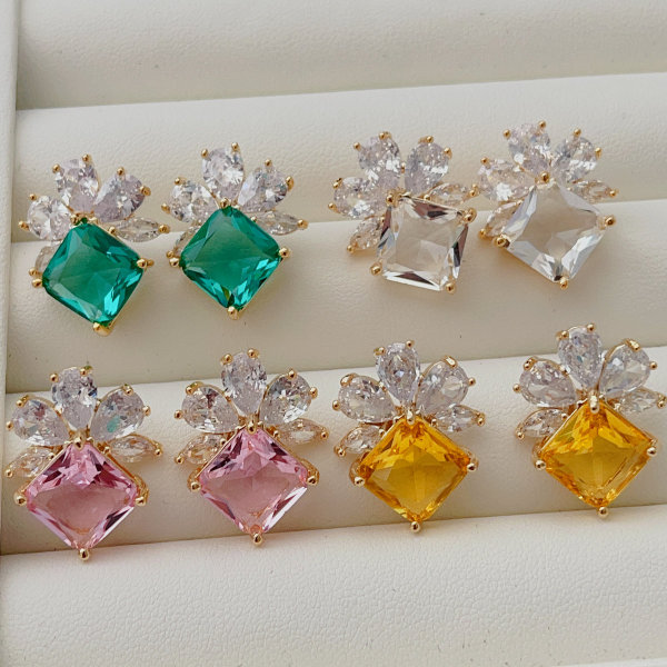 Pave zircon earrings