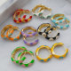Enamel flower hoops