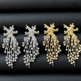 Pave star earrings