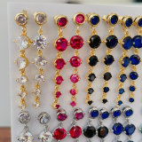 Long zircon earrings