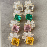 Pave zircon earrings