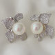 Pave flower earrings