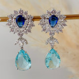 Water drop zircon earrings