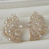 Pave fan earrings