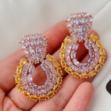 Yellow zircon drop earrings
