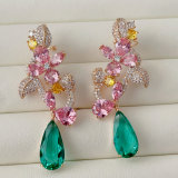 Pink zircon earrings