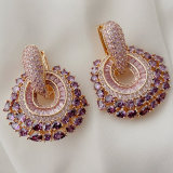 Purple zircon earrings