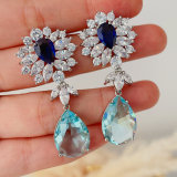 Water drop zircon earrings