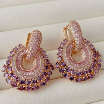 Purple zircon earrings