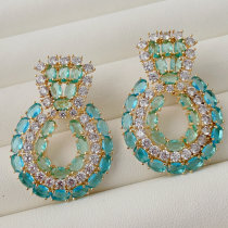 Blue zircon earrings