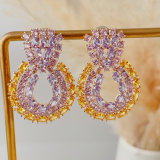 Yellow zircon drop earrings