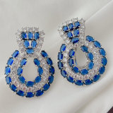 Blue zircon earrings