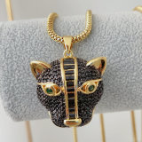Big tiger black pendant necklace