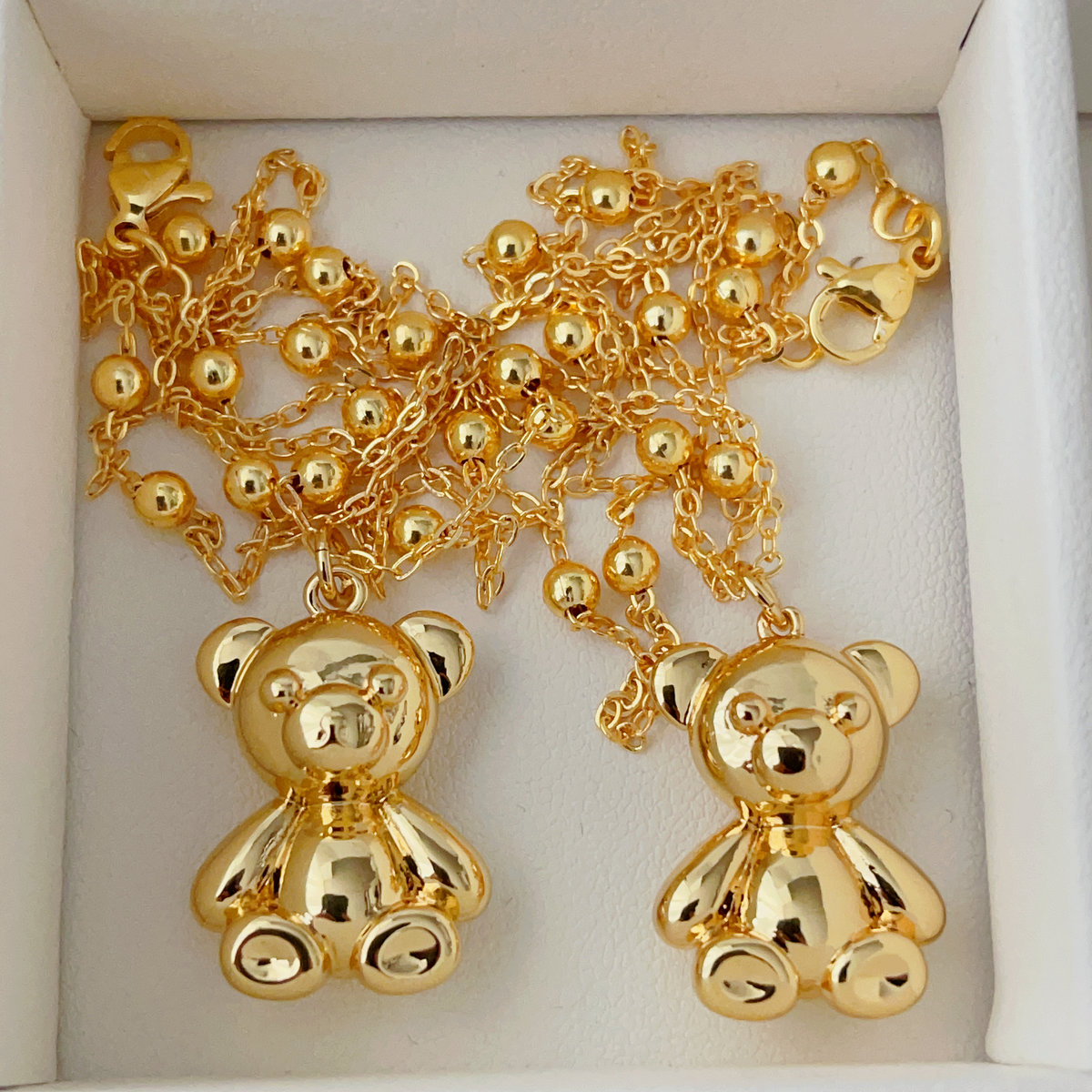Teddy bear pendant necklace