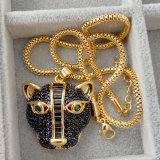 Big tiger black pendant necklace