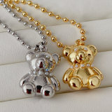 Teddy bear pendant necklace