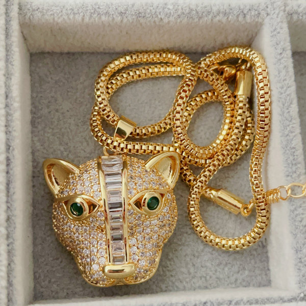 Big tiger pendant necklace