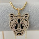 Black enamel tiger pendant beaded necklace