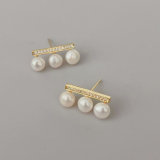 Fresh water pearl bar earrings