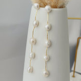 Long fresh water pearl earrings
