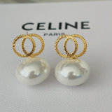 Round drop pearl earrings