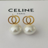 Round drop pearl earrings