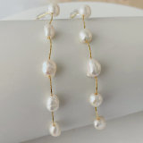Long fresh water pearl earrings