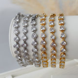 Pave heart zircon bracelet